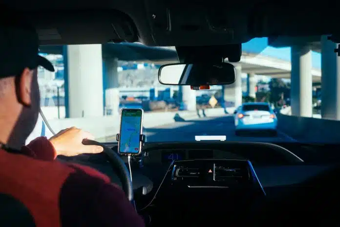 intérieur d'un taxi