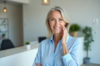 Facette dentaire redonnant un sourire éclatant après 50 ans