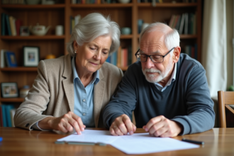 Personnes âgées et adulte en réunion de famille