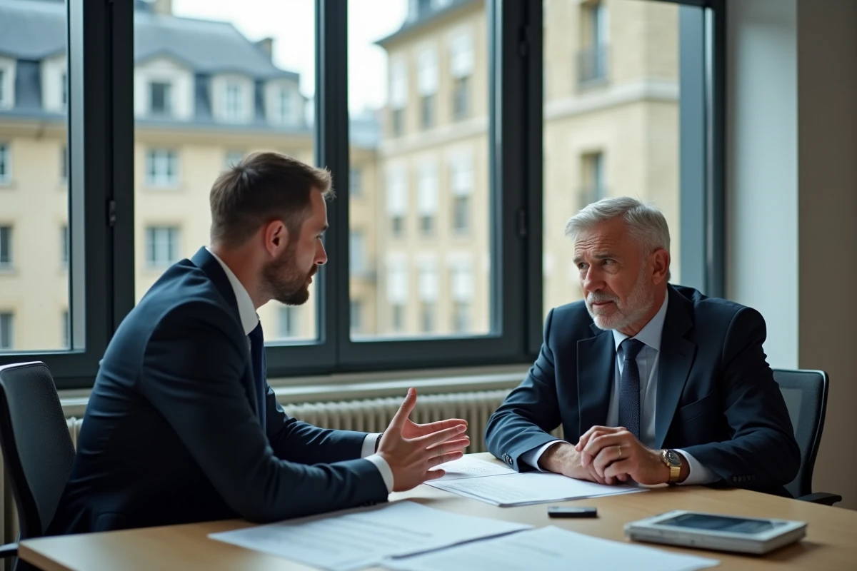 Travailleur social aide un homme plus âgé dans un bureau moderne
